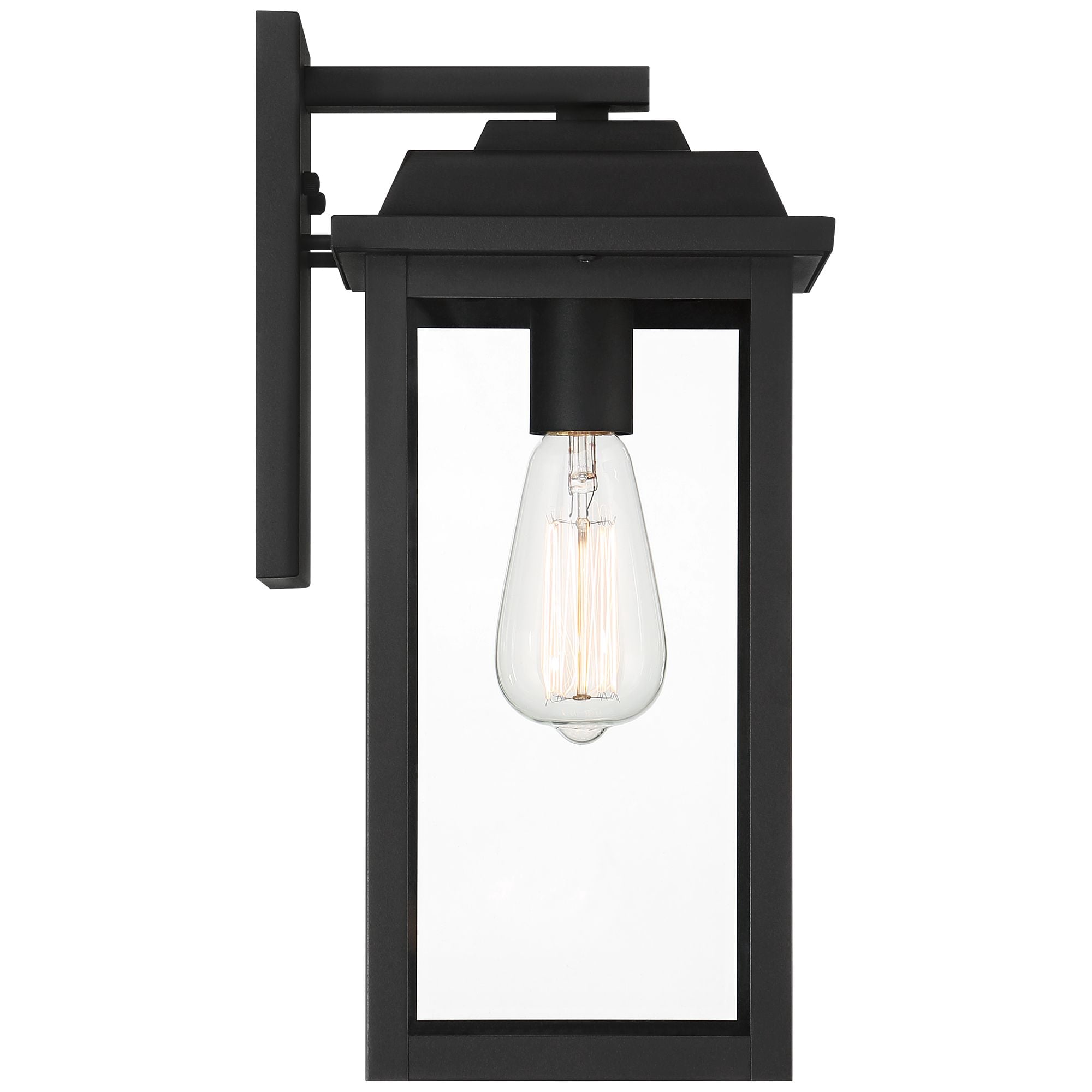 John Timberland Eastcrest Modern Outdoor Wall Light Fixture Textured Black 15 1/4" Clear Glass Panels for Post Exterior Barn Deck House Porch Yard