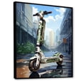 thumbnail image 2 of Designart "Compact Scooter Commute II" Scooter Floater Framed Canvas Print, 2 of 7