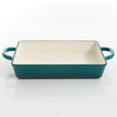 thumbnail image 3 of Crock Pot Artisan 13 in. Enameled Cast Iron Lasagna Pan in Teal Ombre, 3 of 4