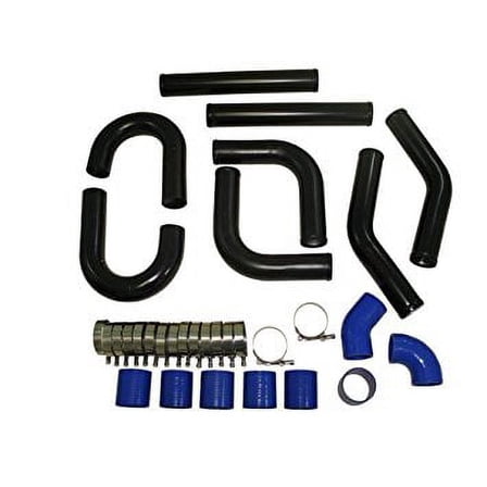 3 Inch Universal Aluminum Piping Kit Black Powder Coated