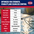 thumbnail image 4 of Penn Carnage III Inshore Spinning Fishing Rod, 7 Feet, Load Rating 15 to 30 Lbs, Black, 4 of 10
