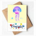 thumbnail image 1 of Riotous Profusion Florid Jellyfish Wedding Cards Congratulations Greeting Envelopes, 1 of 3