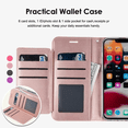 thumbnail image 3 of Entronix Foldable Case for iPhone XR, Book Wallet Cover with Cash Card Holder & Lanyard, Rose Pink, 3 of 5