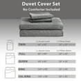 thumbnail image 5 of Pure Era Duvet Cover Set,Queen Size, Jersey Knit Cotton 100% T-Shirt Cotton,Ultra Soft 2 Pillowcases, Heathered Dark Gray, 5 of 5