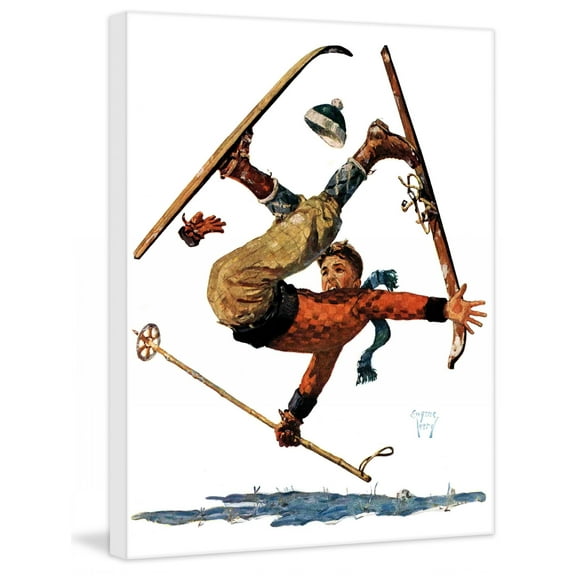 Marmont Hill Wipeout on Skis by Eugene Iverd Painting Print on Canvas