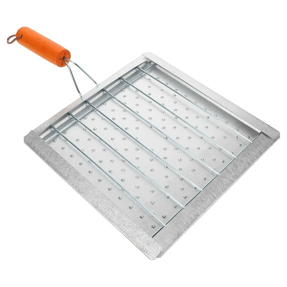 HEMOTON Stainless Steel Camping Bread Toaster with Wooden Handle for BBQ Multifunctional Foldable Grill Rack 12.5x8.5 inches