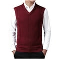 thumbnail image 4 of Styesk Chandail pour Hommes Col Tricoté Sans Manches Décontracté, 4 of 8