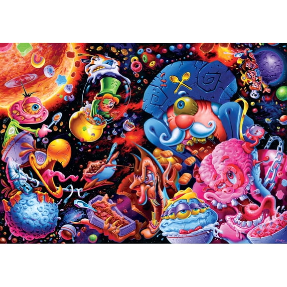 Cosmic Crunch Breakfast Cereal Puzzle By Joe Simko | 1000 Piece Jigsaw Puzzle