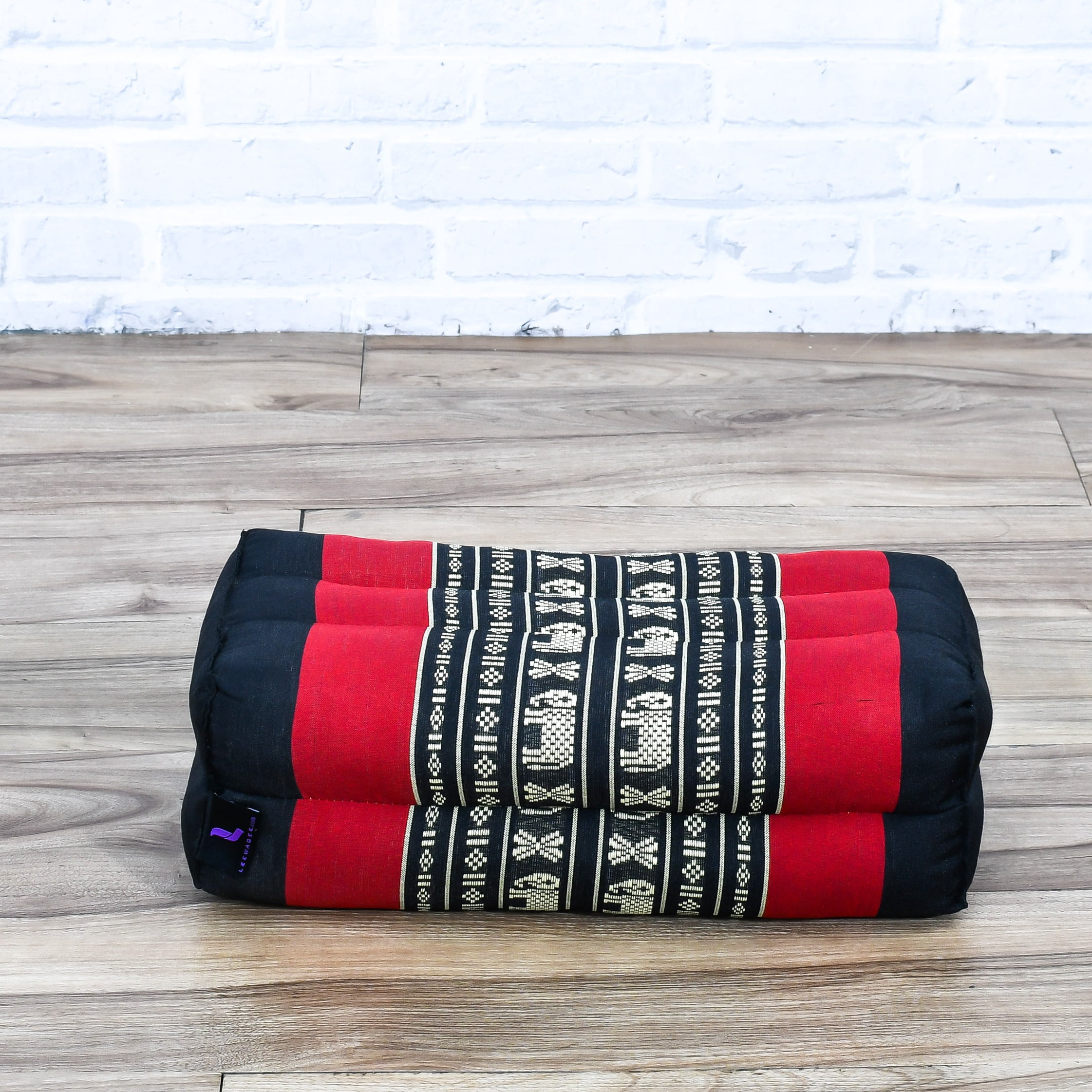 Leewadee Yoga Block - Floor Cushion for Yoga Practice, Meditation Seat Cushion for Workouts Filled with Kapok, 14 x 7 x 4.5″, Red
