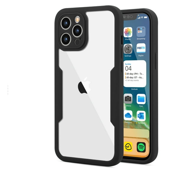 Allytech Compatible with iPhone 14 Plus Case 6.7 inch 2022, Shockproof Case with Sensitive Anti-Scratch Screen Protector Full-Body Drop Proof Hard Clear Back Case for iPhone 14 Plus 5G, Black