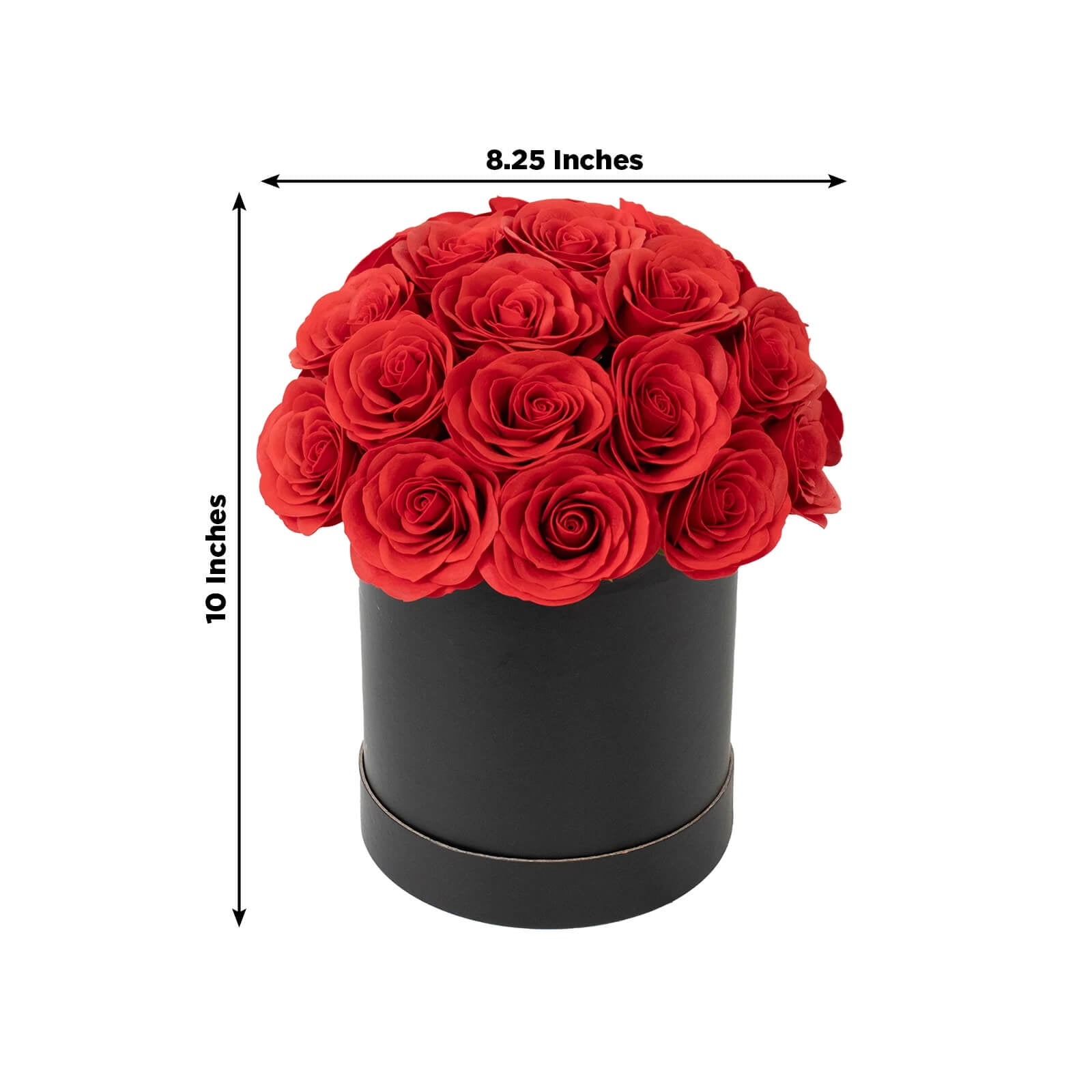 Efavormart Prearranged Rose Centerpiece Arrangement, Red 27pcs Roses with Black Round Gift Box