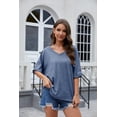 thumbnail image 4 of Sherrylily Women V Neck Oversized T Shirts Summer Short Sleeve Plus Size Casual Tops Tee, 4 of 6