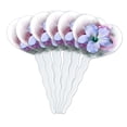 thumbnail image 1 of Tropical Blue Hibiscus Hawaiian Bloom Heart Love Cupcake Picks Toppers Decoration Set of 6, 1 of 7