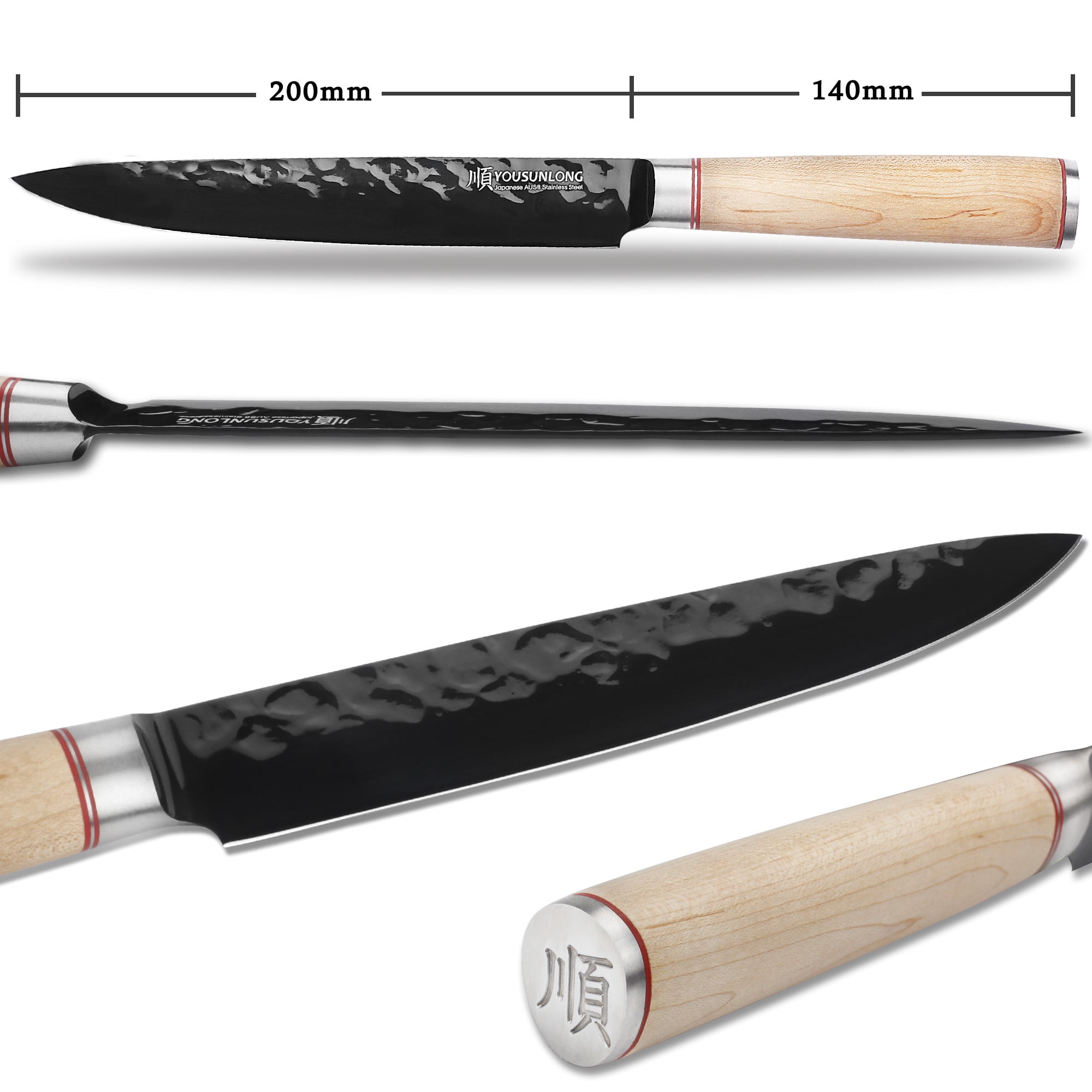 YOUSUNLONG Sashimi Knife 8 Inch - Carving Sushi Knife Yanagiba Knife Japanese High Carbon AUS8 Steel