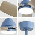 thumbnail image 2 of 52-inch Blue Ceiling fan with Light & Remote Color Changing Reverse Airflow Ceiling Fan, 2 of 7