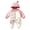 Pink, variant on Penguin Hooded Jumpsuit for Boys Girls with Mitten Color Block Padded Zip Up Baby Winter Fleece Lined Romper