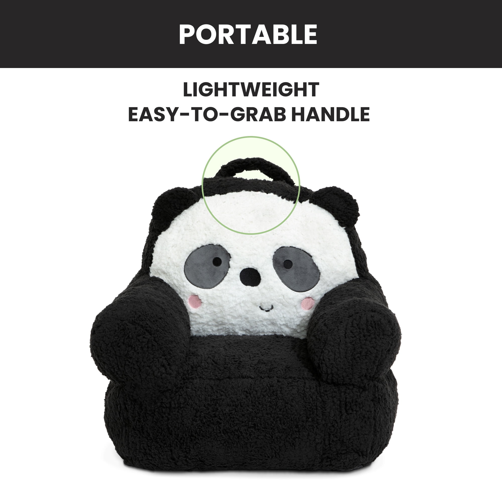 Delta Children Panda Cozee Buddy Chair, Black/White