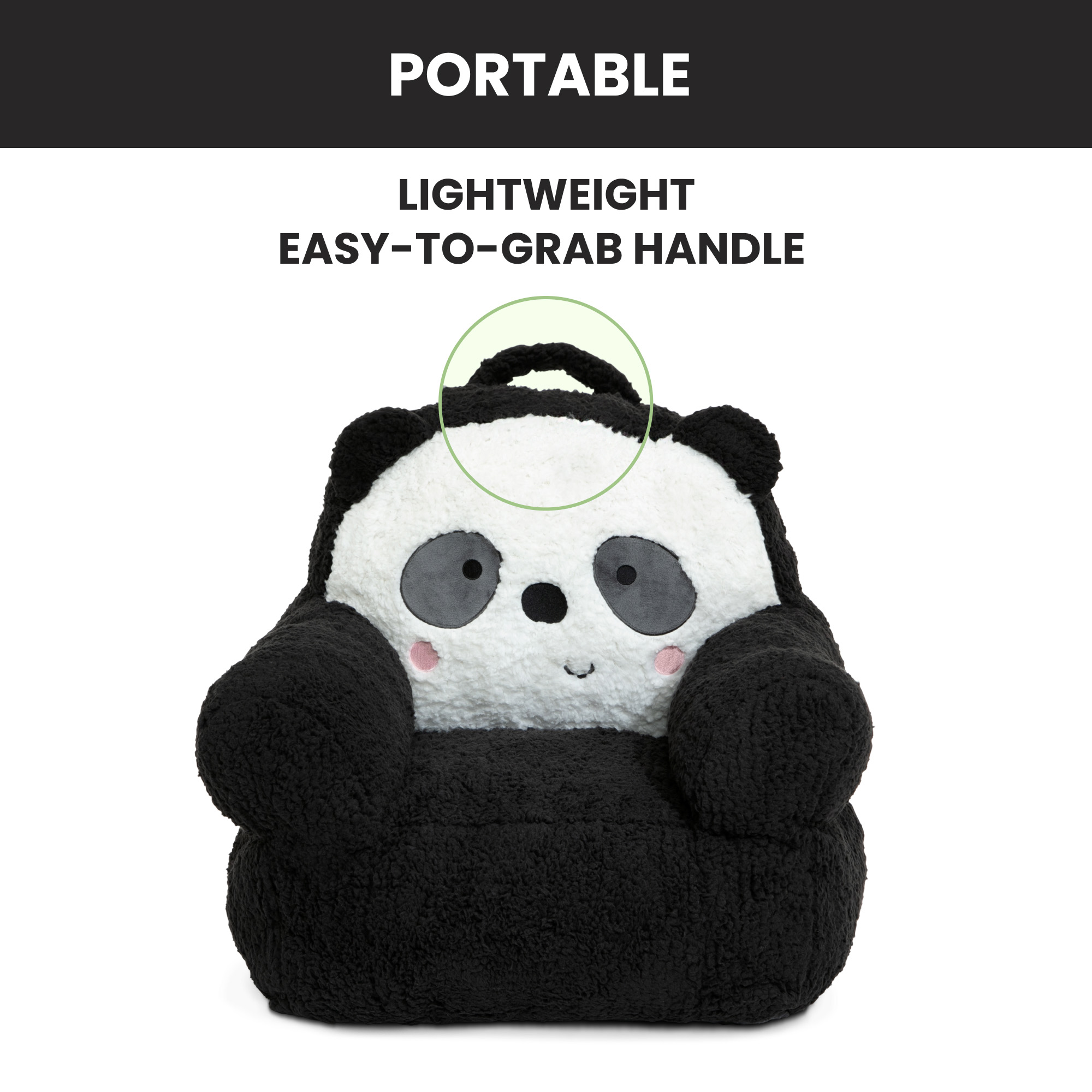Delta Children Panda Cozee Buddy Chair, Black/White photo 8