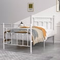 thumbnail image 5 of VECELO 2-Piece Twin Metal Bed Frame for Kids Teens Bedroom, Heavty Duty Mattress Foundation, No Box Spring Needed, White, 5 of 8