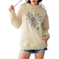 thumbnail image 1 of Faithtur Femmes Sweat à Capuche, à Manches Longues Broderie Cobweb Coeur Pull-Over Casual Tops, 1 of 9