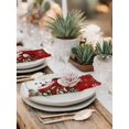 thumbnail image 5 of Red Christmas Snowman Cloth Napkins Set of 4 Reusable Dinner Napkins, Xmas Snowflake Elk Tree Balls Cocktail Napkin Washable Table Napkins for Wedding/Holiday Party/Baby Shower 20"x20", 5 of 7