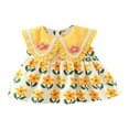 thumbnail image 1 of Infant Baby Girls Dress Floral Print Turn-Down Collar Vest Dress, 1 of 9