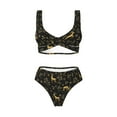 thumbnail image 4 of Daiia Christmas Gold Deers1 Women's Bikini Set Two Piece Swimsuit High Waisted Bikini Adjustable Straps Bikini Perfect for Beach, Pool, and Summer Vacation-X-Large, 4 of 9