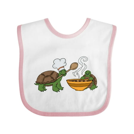 

Inktastic Cute Turtle Chefs Making Soup Gift Baby Boy or Baby Girl Bib