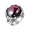Red, variant on Men's Women's Stainless Steel Couples Ring with Red amd Black Stones Double Dragons Playing with Pearls Black Size 12