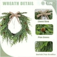 thumbnail image 4 of Ongmies Norfolk Pine Wreath, Artificial Christmas Wreath With Cedar – Holiday Décor For Front Door, Mantel, Wall, Window & Indoor/Outdoor Winter Decoration, Christmas Pine Wreath, 4 of 6