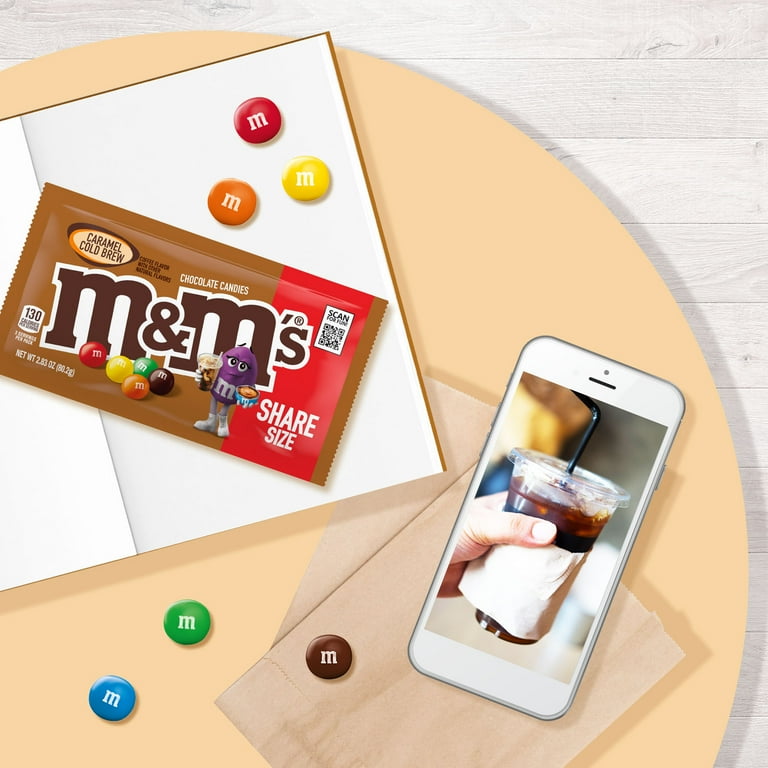 M&M's Caramel Cold Brew Milk Chocolate Candy, Share Size - 2.83 oz