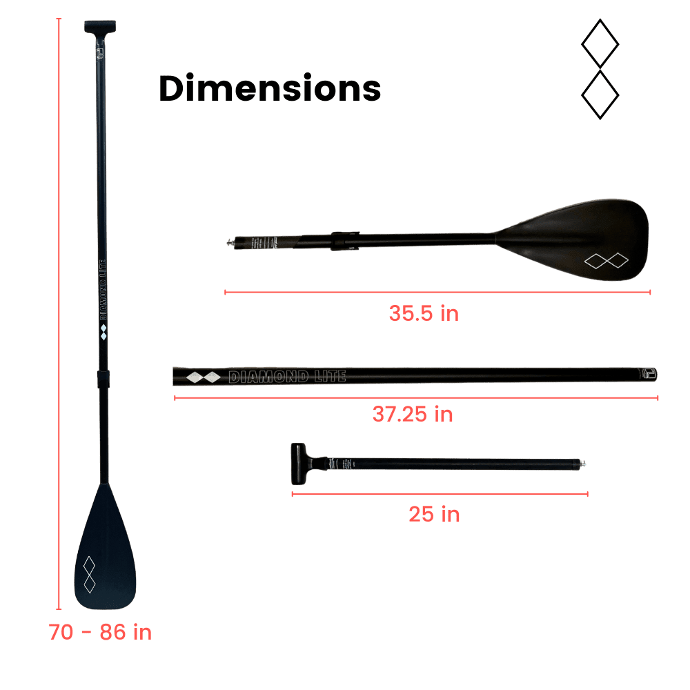 Diamond Lite Leverlock® Adjustable Carbon Blend 3-Piece Stand Up Paddle