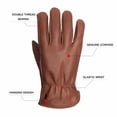 thumbnail image 3 of Guantes de trabajo NBLEAGLO de piel de vacuno marrón retro, tamaño XL, 3 of 6