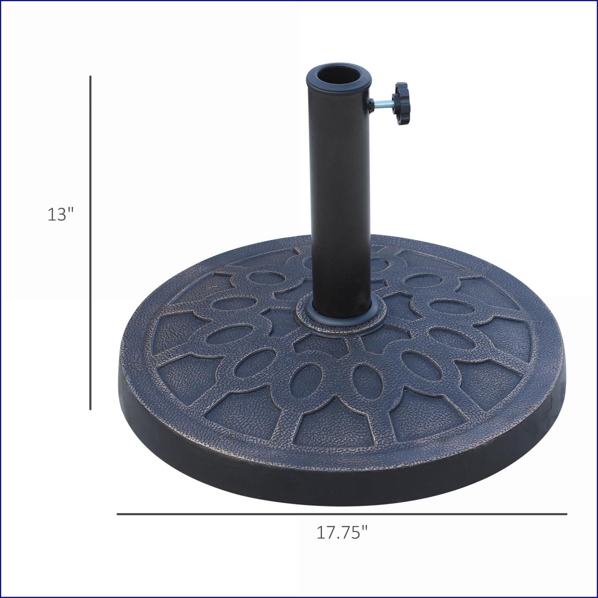 Patio Umbrella Base, 26 lbs Tan Brown Resin Round Stand, Easy Setup, Fits 1.5"/1.89" Poles, for Lawn Deck | Beige | Steel
