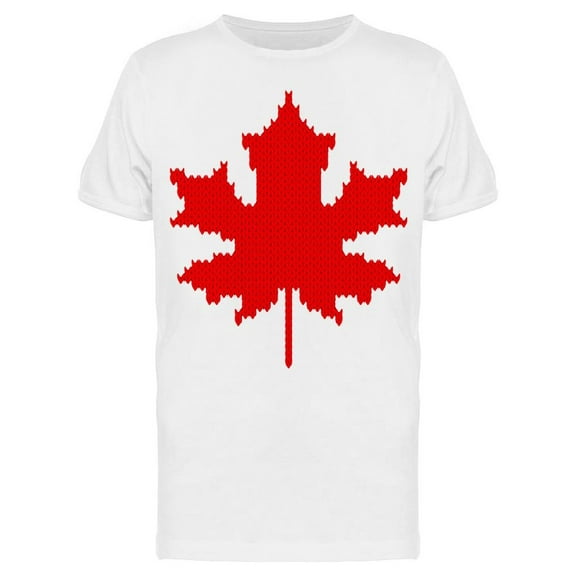 Red Maple Leaf Design T-Shirt Men -Image by Shutterstock, Male Medium