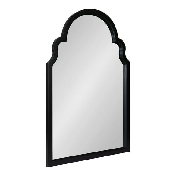 Kate and Laurel Hogan Modern Arched Wall Mirror, 24 x 36, Black, Glam Moroccan Mirror for Wall