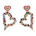 thumbnail image 2 of Fiudx Ofertas y liquidaciones Modified modalities in corazon rojo and estrellas color lleno de diamantes para día de San Valentín para mujer, 2 of 2