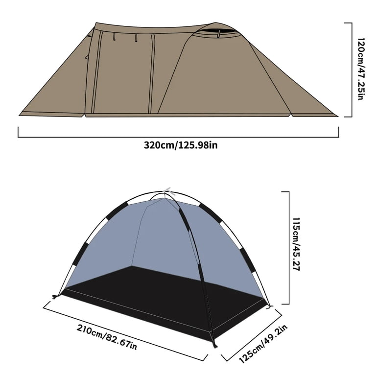 Top Lander, Fireproof Hot Tent, 2 Person, Brown, Waterproof Dome