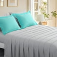 thumbnail image 6 of RUIKASI 7 Pieces Turquoise/Light Grey Queen Bed Comforter Set with Sheets - Bed in a Bag with Comforter and All Season Sheets, Pillowcases, 6 of 7