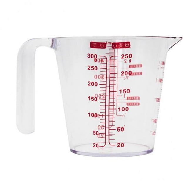 2x Vaso Medidor de Plástico Agua Húmeda / Seca Leche Herramienta Líquidos Jarra Cóctel 2 piezas