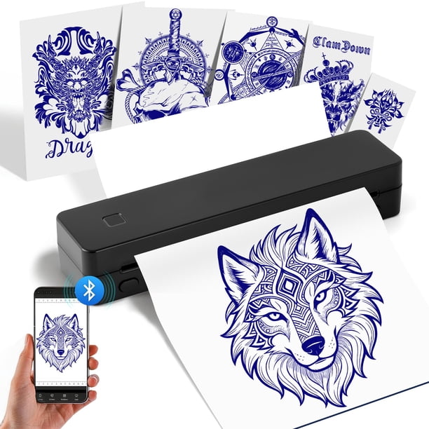 Impresora térmica inalámbrica Bluetooth para plantillas de tatuaje Oiumhru