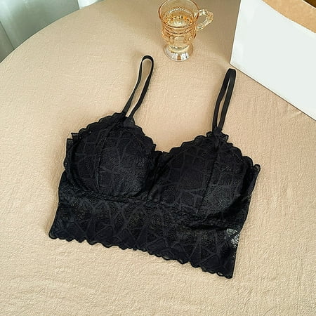 Lace Bralettes for Women Y2K Strap Bustier Cami Top V Spaghetti Adjustable Strap Tank Camisole Crop Top Everyday Underwear Lace Lingerie Bra Brassieres Para Mujer Free Size