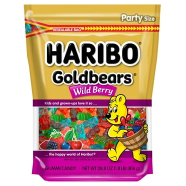 HARIBO Goldbears Gummy Bears, Wild Berry Candy Gummies, Large Bag, 28 oz