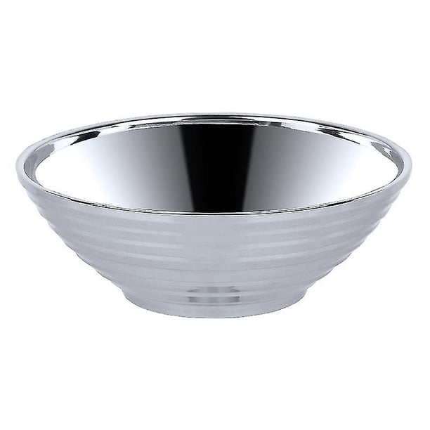 Tazón de sopa de fideos ramen, tazón de acero inoxidable 18/87.09" (plata)
