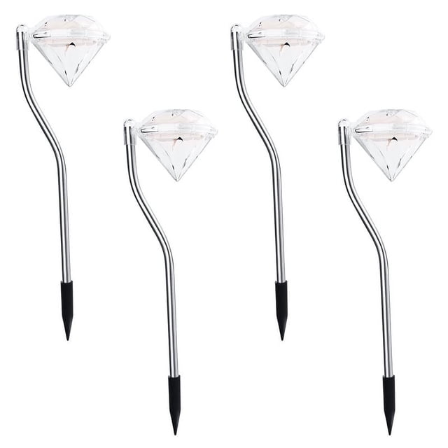 Luces solares de diamante, luces LED para césped, luces de jardín exteriores a prueba de lluvia, luces para césped, farolas para jardines de villas (luz cálida)