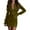 Dark Green, variant on Dresses for Women Elegant Floral Embroidered Dress with Lace Trim and Front Zipper Long Sleeve Loose Fit Tunic Long Sleeve Dress for Women Brown XS