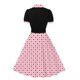 thumbnail image 4 of Puntoco Vestido De Manga Corta Con Cuello En V, Vestido Retro De Longitud Media Estilo Corte Hepburn Para Mujer Rosa Rojo L, 4 of 8