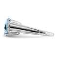 thumbnail image 5 of Auriga Fine Jewelry 925 Sterling Silver Rhodium Checker-Cut Sky Blue Topaz and Diamond Ring for Women Size 7, 5 of 6