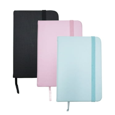 3 Pack A7 Small Notebook, Pocket Notebook Cute Mini Notepads Hardcover, Small Journal Notebook for Men Women Business Travel School Work (Black, Pink, Blue)