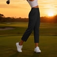 thumbnail image 6 of Yungyresw High Waisted Ankle Pants For Women Straight Leg Elastic Waist Lightweight Athletic Pants Stretch Running Workout Trousers Black XL, 6 of 7